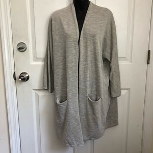 DONNI Ribbed Lagenlook Long cardigan open front large pockets one size fits most